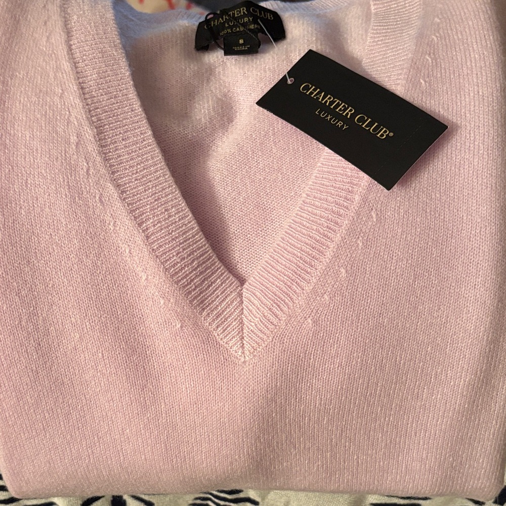 NWT Charter Club Women's Lavender Sweater Size Small